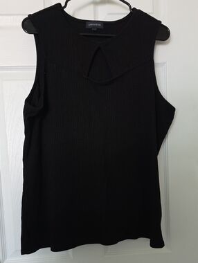 Warehouse One Black Ribbed Keyhole Tank
